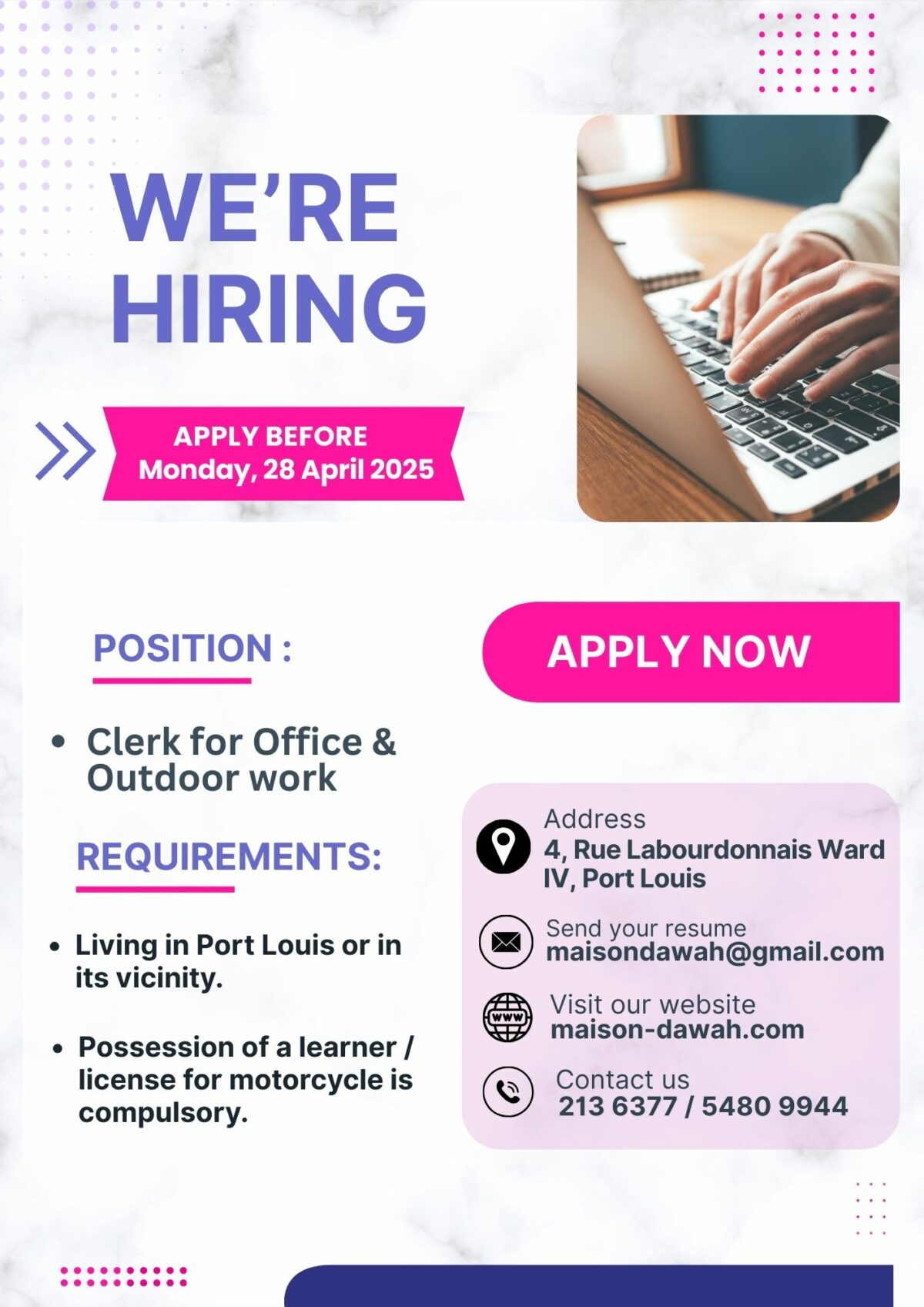 Job Advert – π΄πππππ π«ππππ ππ ππππππ!